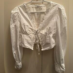 Women’s Corset Milkmaid Cropped White Long Sleeve